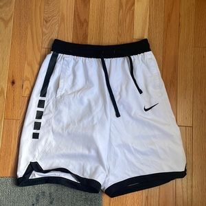 White Nike Elite Basketball Shorts